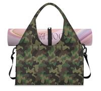 Borsone sportivo Forest Camo per donne e uomini, mimetico, borsa da notte con scomparto per scarpe, borsa a tracolla per yoga, palestra, viaggi, Colore, L, Organizer per borse