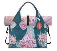 Borsone sportivo Geisha giapponese con scomparto per scarpe, borsa da viaggio per il fine settimana o per la notte, per palestra, yoga, viaggi, Colore, L, Borsone da viaggio