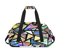 Borsone sportivo geometrico arcobaleno per donne e uomini, triangolo geometrico da 24 l, borsa da viaggio per la notte, borsa da viaggio, borsa da palestra, per bambini e ragazze, Colore, (24L) UK,