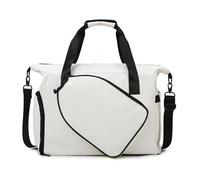 Borsone sportivo grande impermeabile con scomparto for racchette - Borsa da palestra multiuso, Borsa da allenamento ad alta capacità for badminton, tennis e viaggi,(White)