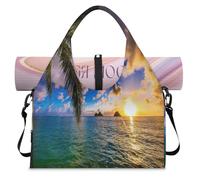 Borsone sportivo Hawaii Ocean per donne e uomini, con palme oceaniche, borsa da notte con scomparto per scarpe, borsa a tracolla per yoga, palestra, viaggi, Colore, L, Organizer per borse