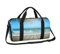 Borsone sportivo in legno con palme da spiaggia, week-end, borsa casual da viaggio, palestra, borsone per bambini, ragazze, ragazzi, donne, uomini