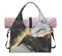 Borsone sportivo in marmo con arte astratta per donne e uomini, borsa da notte con scomparto per scarpe borsa a tracolla per yoga palestra viaggi, Colore, L, Organizer per borse