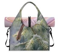 Borsone sportivo invernale con albero e uccellino, per donne e uomini, per il fine settimana, con scomparto per scarpe, borsa a tracolla per yoga, palestra, viaggi, Colore, L, Organizer per borse
