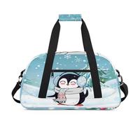 Borsone sportivo invernale natalizio per donne e uomini, con pinguino natalizio, 24 l, borsa da viaggio o da palestra, per bambini, ragazze e ragazzi, Colore, (24L) UK, Organizer per borse