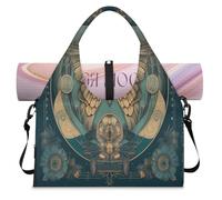 Borsone sportivo misterioso con segno etnico con farfalla per donne e uomini, borsa da viaggio per il fine settimana con scomparto per scarpe a tracolla tote borsa per yoga palestra viaggi, Colore, L,