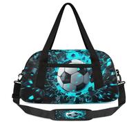 Borsone sportivo per bambini, per la notte, per ragazze e ragazzi, borsa leggera per sport e palestra, piccola borsa da viaggio per danza, Sport Calcio, 18.5L x 7.8W x 9.4H