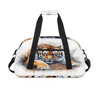 Borsone sportivo per bambini, ragazze, ragazzi, donne, uomini, 24 l, borsa da viaggio, palestra, danza, acquerello, animale, tigre, Colore, (24L) UK, Organizer per borse