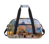 Borsone sportivo per bambini, ragazze, ragazzi, donne, uomini, 24 l, borsa da viaggio, palestra, danza, pittura vintage con paesaggio stradale, Colore, (24L) UK, Organizer per borse