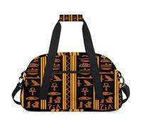 Borsone sportivo per bambini, ragazze, ragazzi, donne, uomini, 24 l, borsa da viaggio per la notte, borsa da viaggio, palestra, danza, geroglifici antico Egitto, Colore, (24L) UK, Organizer per borse
