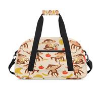 Borsone sportivo per bambini, ragazze, ragazzi, donne, uomini, 24 l, per fine settimana, per la notte, borsone da viaggio, palestra, danza, divertente scimmia, frutta, Colore, (24L) UK, Organizer per