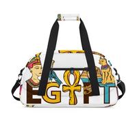 Borsone sportivo per bambini, ragazze, ragazzi, donne, uomini, 24 l, per fine settimana, per la notte, borsone da viaggio, palestra, danza, motivo antico Egitto, Colore, (24L) UK, Organizer per borse