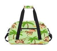Borsone sportivo per bambini, ragazze, ragazzi, donne, uomini, 24 l, per fine settimana, per la notte, borsone da viaggio, palestra, danza, palma, banana, scimmia divertente, Colore, (24L) UK,