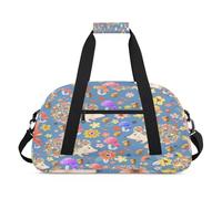 Borsone sportivo per bambini, ragazze, ragazzi, donne, uomini, 24 l, per fine settimana, pernottamento, borsone da viaggio, palestra, danza, grazioso riccio floreale, Colore, (24L) UK, Organizer per