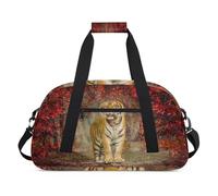 Borsone sportivo per bambini, ragazze, ragazzi, donne, uomini, 24 l, weekend, pernottamento, borsone da viaggio, palestra, danza, tigre autunnale, Colore, (24L) UK, Organizer per borse