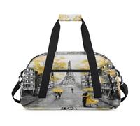 Borsone sportivo per bambini, ragazze, ragazzi, donne, uomini, 24 l, weekend, pernottamento, borsone da viaggio, palestra, danza, Torre di Parigi, Eiffel, romantico, Colore, (24L) UK, Organizer per