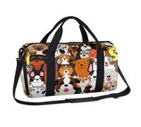 Borsone sportivo per cani Doodle Dogs Colorfu Weekend Borsa da notte Casual Tote Borsone da viaggio Palestra Bagaglio Duffel Bag per bambini Ragazze Ragazzi Donne Uomini