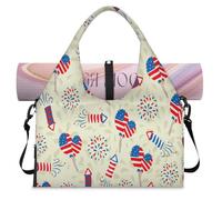 Borsone sportivo per donne e uomini USA Independence Day Borsa da notte con scomparto per scarpe Borsa a tracolla Tote Bagagli per Yoga Palestra Viaggi, Colore, L, Organizer per borse