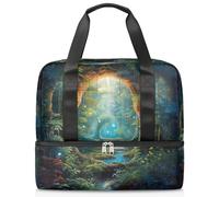 Borsone sportivo per donne, uomini e ragazzi, Kirls, foresta magica, paesaggio, fine settimana, per la notte, separato, 21 l, borsa tote per viaggi, palestra, yoga, Colore, 21L, Organizer per borse