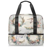 Borsone sportivo per donne, uomini, ragazzi, Kirls, fiore unicorno, cavallo, fine settimana, borsa per la notte, separata dal bagnato, borsa tote da 21 l, per viaggi, palestra, yoga, Colore, 21L,