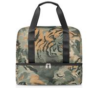 Borsone sportivo per donne, uomini, ragazzi, Kirls, tigre mimetico, 21 l, per il fine settimana, per la notte, per viaggi, palestra, yoga, Colore, 21L, Organizer per borse
