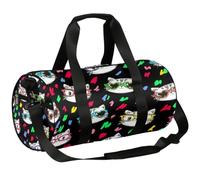 Borsone sportivo per occhiali da vista con gatti, borsone da palestra per allenamento, leggero, borsa da viaggio per uomo e donna (gattino carino), Occhiali da vista Gatti, 17.6(L) x 9(W) x 9(H) inch