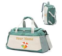 Borsone Sportivo Personalizzato di Grande Capacità, Borsa da Palestra Personalizzata per Uomo, Borsa da Viaggio per il Weekend - Tracolla Regolabile - Borsa Tote/Zaino a Doppio Scopo - Turchese