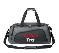 Borsone sportivo personalizzato per uomo e donna, con ricamo del tuo nome e logo, borsa da viaggio personalizzata per palestra, pernottamento e viaggio, Grigio/nero, 24"*12"*2", Borsa da palestra da