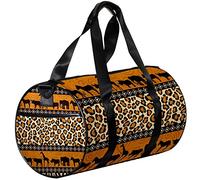 Borsone sportivo piccolo, borsa tote per yoga, motivo zebrato, leopardato, animale, retrò, africano, borse per fitness all'aperto, borsa da viaggio