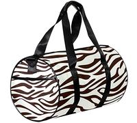 Borsone sportivo piccolo, borsa tote per yoga, motivo zebrato marrone, borsa da viaggio per fitness all'aperto