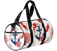 Borsone sportivo piccolo, borsa tote per yoga, pesce koi corallo e ancora, borsa da fitness all'aperto, borsa da viaggio