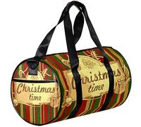 Borsone sportivo piccolo, borsa tote per yoga, strisce natalizie vintage, borsa da fitness all'aperto, borsa da viaggio