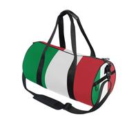 Borsone sportivo rotondo leggero con tasca interna borsa da palestra per uomo donna borsone da viaggio sport bandiera Italia verde rosso