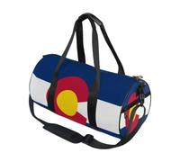 Borsone sportivo rotondo leggero con tasca interna borsa da palestra per uomo donna borsone da viaggio sport bandiera del Colorado