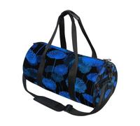 Borsone sportivo rotondo leggero con tasca interna borsa da palestra per uomo donna borsone da viaggio sport gotico dente di leone blu elettrico nero