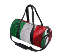 Borsone sportivo rotondo leggero con tasca interna borsa da palestra per uomo donna borsone da viaggio sport bandiera Italia verde rosso