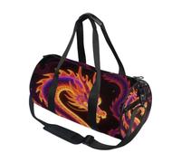 Borsone sportivo rotondo leggero con tasca interna borsa da palestra per uomo donna borsone da viaggio sport drago Dessin Coloré opere d'arte animali Fantasy Dragon