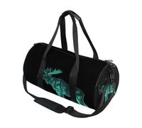 Borsone sportivo rotondo leggero con tasca interna borsa da palestra per uomo donna borsone da viaggio sport alce renna cervo corna scandinavia