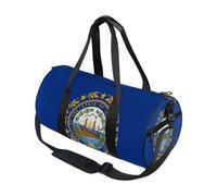 Borsone sportivo rotondo leggero con tasca interna borsa da palestra per uomo donna borsone da viaggio sport bandiera dello stato del New Hampshire