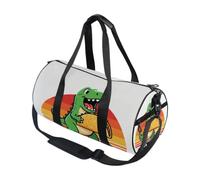 Borsone sportivo rotondo leggero con tasca interna borsa da palestra per uomo donna borsone per viaggi sport vintage dinosauro mangiare taco divertente amante del cibo T-rex