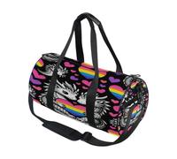 Borsone sportivo rotondo leggero con tasca interna borsa da palestra per uomo donna borsone per viaggi sport pansessuale orgoglio colori del drago pansessuale