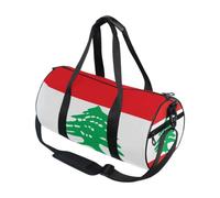 Borsone sportivo rotondo leggero con tasca interna borsa da palestra per uomo donna borsone per viaggi sport bandiera nazionale del Libano