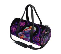 Borsone sportivo rotondo leggero con tasca interna borsa da palestra per uomo donna borsone per viaggi sport drago barbuto design colorato per gli appassionati di animali esotici
