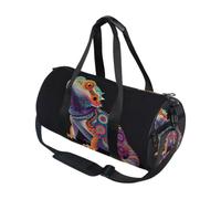 Borsone sportivo rotondo leggero con tasca interna borsa da palestra per uomo donna borsone per viaggi sport drago barbuto design colorato per gli appassionati di animali esotici