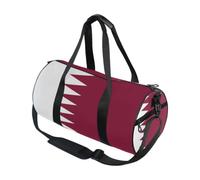 Borsone sportivo rotondo leggero con tasca interna borsa da palestra per uomo donna borsone per viaggi sport bandiera nazionale del Qatar