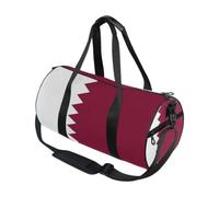 Borsone sportivo rotondo leggero con tasca interna borsa da palestra per uomo donna borsone per viaggi sport bandiera del Qatar