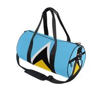 Borsone sportivo rotondo leggero con tasca interna borsa da palestra per uomo donna borsone per viaggi sport bandiera nazionale di Santa Lucia