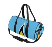 Borsone sportivo rotondo leggero con tasca interna borsa da palestra per uomo donna borsone per viaggi sport bandiera di Santa Lucia
