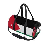 Borsone sportivo rotondo leggero con tasca interna borsa da palestra per uomo donna borsone per viaggi sport bandiera della Giordania