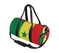 Borsone sportivo rotondo leggero con tasca interna borsa da palestra per uomo donna borsone per viaggi sport bandiera del Senegal